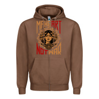 Chestnut make art not war symbol Zipper Hoodie - FloraArt