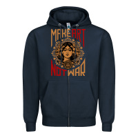 Navy make art not war symbol Zipper Hoodie - FloraArt
