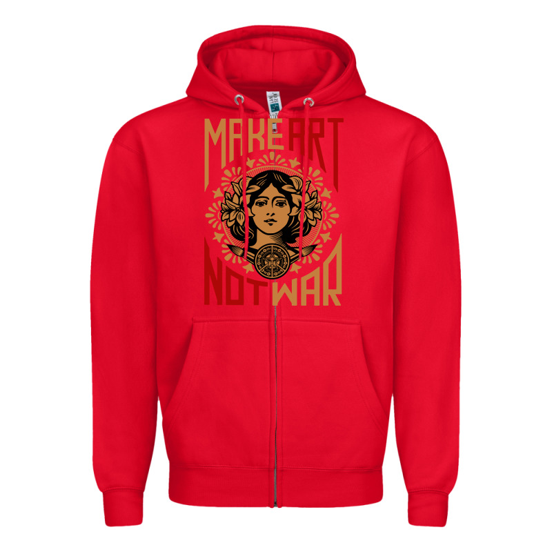 Make Art Not War Symbol Zipper Hoodie by FloraArt | Teevron