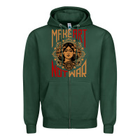 Sports Green make art not war symbol Zipper Hoodie - FloraArt