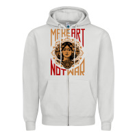 Dove Grey make art not war symbol Zipper Hoodie - FloraArt