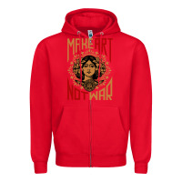Red make art not war symbol Zipper Hoodie - FloraArt