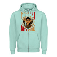 Seafoam make art not war symbol Zipper Hoodie - FloraArt