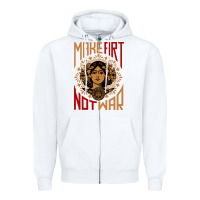 White make art not war symbol Zipper Hoodie - FloraArt