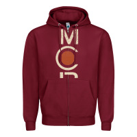 Burgundy Vintage MCRN Uniform Zipper Hoodie - FloraArt