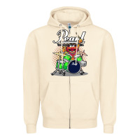 Sandshell ANIMAL DRUMMER PEARL DRUMS Zipper Hoodie - FloraArt
