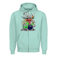 Seafoam ANIMAL DRUMMER PEARL DRUMS Zipper Hoodie - FloraArt