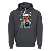 Smoke ANIMAL DRUMMER PEARL DRUMS Zipper Hoodie - FloraArt