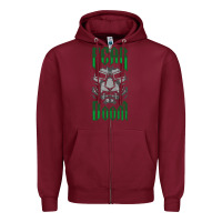 Burgundy Fear Doom Zipper Hoodie - FloraArt