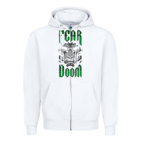 White Fear Doom Zipper Hoodie - FloraArt