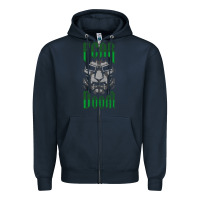 Navy Fear Doom Zipper Hoodie - FloraArt