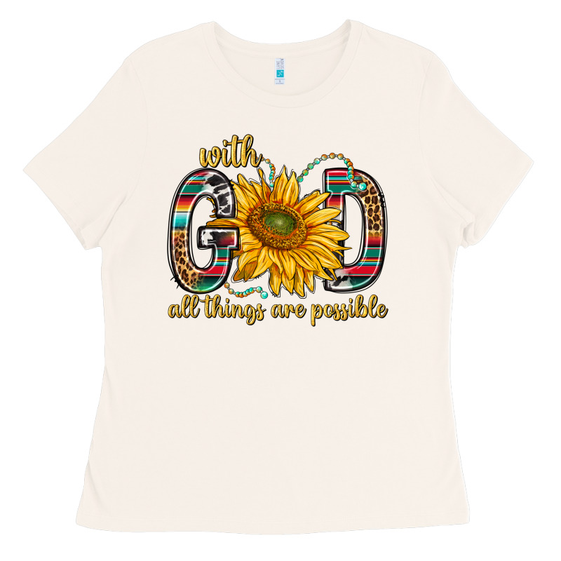 With God All Things Are Possible With Sunflower Bbs Ladies Tee by BundleAndBundleShop | Teevron