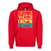 Red retro vintage swimming gift for swimmers t shirt Zipper Hoodie - FloraArt