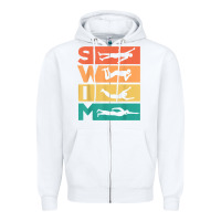 White retro vintage swimming gift for swimmers t shirt Zipper Hoodie - FloraArt