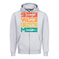 Heather Grey retro vintage swimming gift for swimmers t shirt Zipper Hoodie - FloraArt