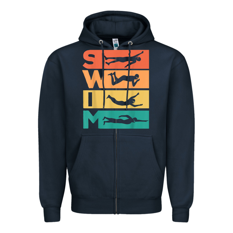 Retro Vintage Swimming Gift For Swimmers T Shirt Zipper Hoodie by FloraArt | Teevron