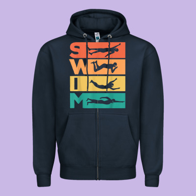 Retro Vintage Swimming Gift For Swimmers T Shirt Zipper Hoodie Designed By Floraart