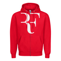 Red roger federer Zipper Hoodie - FloraArt