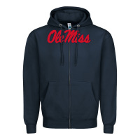 Navy ole miss Zipper Hoodie - FloraArt