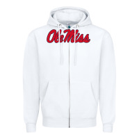 White ole miss Zipper Hoodie - FloraArt