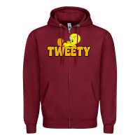 Burgundy tweety Zipper Hoodie - FloraArt
