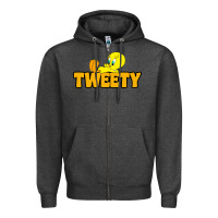 Charcoal Heather tweety Zipper Hoodie - FloraArt