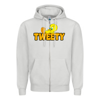 Dove Grey tweety Zipper Hoodie - FloraArt