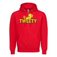 Red tweety Zipper Hoodie - FloraArt