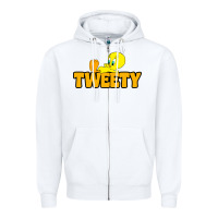 White tweety Zipper Hoodie - FloraArt