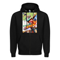 Black KIKAIDA POSTER Zipper Hoodie - FloraArt