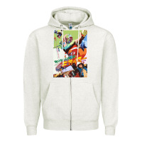 Oatmeal Heather KIKAIDA POSTER Zipper Hoodie - FloraArt
