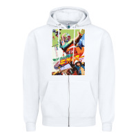 White KIKAIDA POSTER Zipper Hoodie - FloraArt