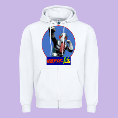 Kamen Rider V3 Punch Zipper Hoodie Designed By Floraart