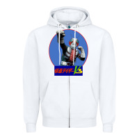 White KAMEN RIDER V3 PUNCH Zipper Hoodie - FloraArt