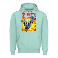 Seafoam ultraman exclusive yellow Zipper Hoodie - FloraArt