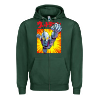 Sports Green ultraman exclusive yellow Zipper Hoodie - FloraArt