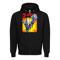 Black ultraman exclusive yellow Zipper Hoodie - FloraArt