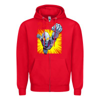 Red ultraman exclusive yellow Zipper Hoodie - FloraArt