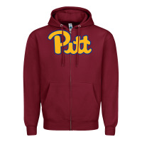 Burgundy Pitt Panthers Zipper Hoodie - FloraArt