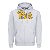 Heather Grey Pitt Panthers Zipper Hoodie - FloraArt
