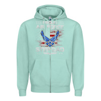 Seafoam proud air force step dad veteran vintage flag veterans day t shirt Zipper Hoodie - FloraArt