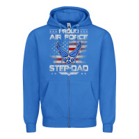 True Royal proud air force step dad veteran vintage flag veterans day t shirt Zipper Hoodie - FloraArt