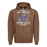 Chestnut proud air force step dad veteran vintage flag veterans day t shirt Zipper Hoodie - FloraArt