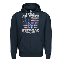 Proud Air Force Step Dad Veteran Vintage Flag Veterans Day T Shirt Zipper Hoodie | Teevron