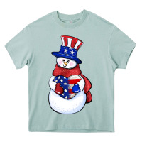 Arona Patriotic snowman 4th of july Heavy Core Tee - HowdyJamesFarm