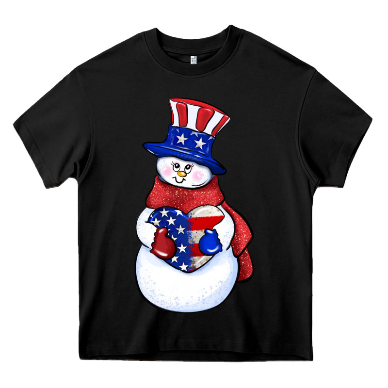 Patriotic Snowman 4th Of July Heavy Core Tee by HowdyJamesFarm | Teevron