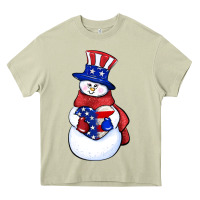 Mossy Patriotic snowman 4th of july Heavy Core Tee - HowdyJamesFarm