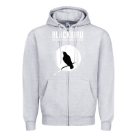 Heather Grey blackbird singing in the dead of night t shirt Zipper Hoodie - FloraArt