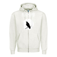 Oatmeal Heather blackbird singing in the dead of night t shirt Zipper Hoodie - FloraArt