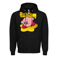 Black kirby men's pink Zipper Hoodie - FloraArt